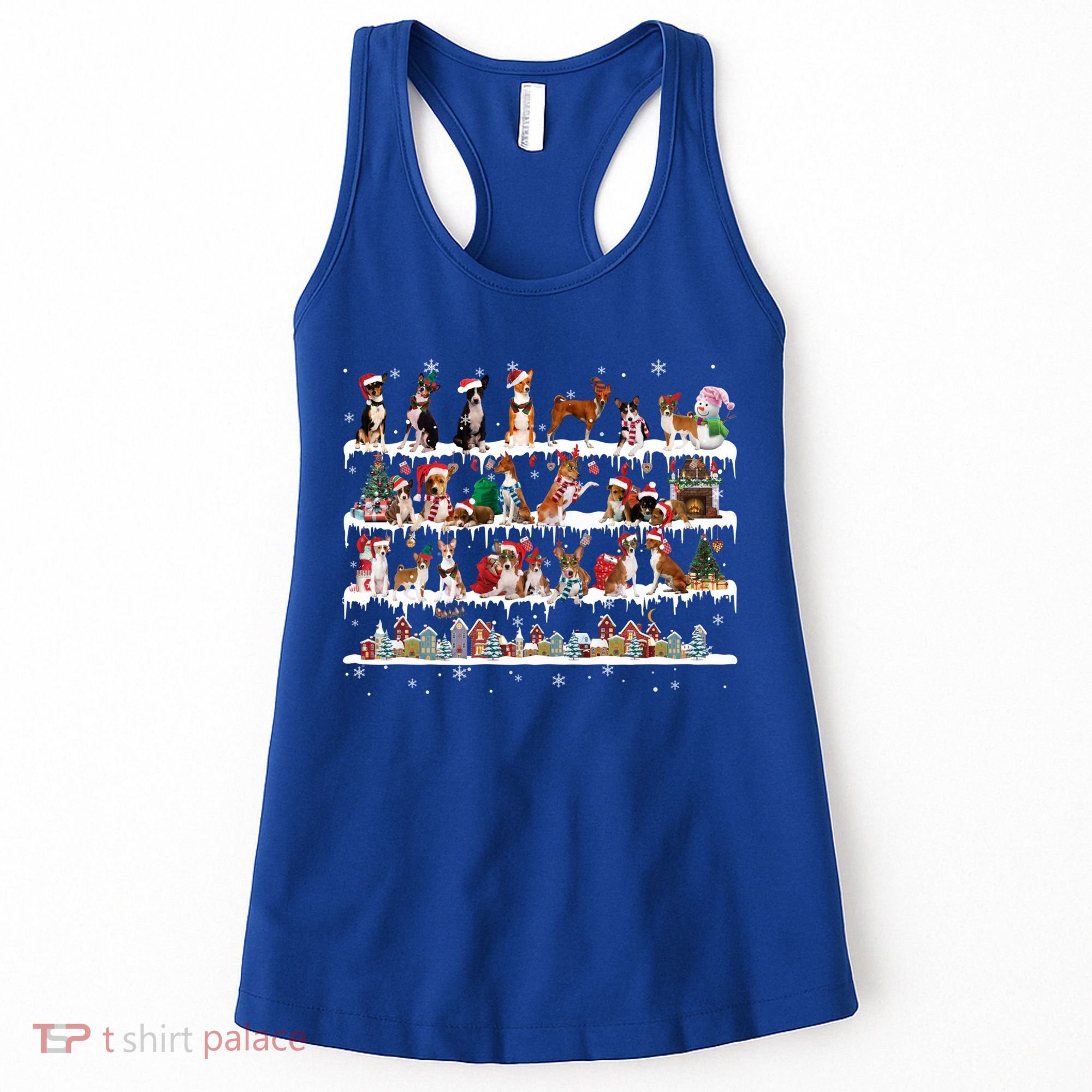 Basenji Christmas Snow Layers Santa Dog Ugly Xmas Gift Women's Tank Top