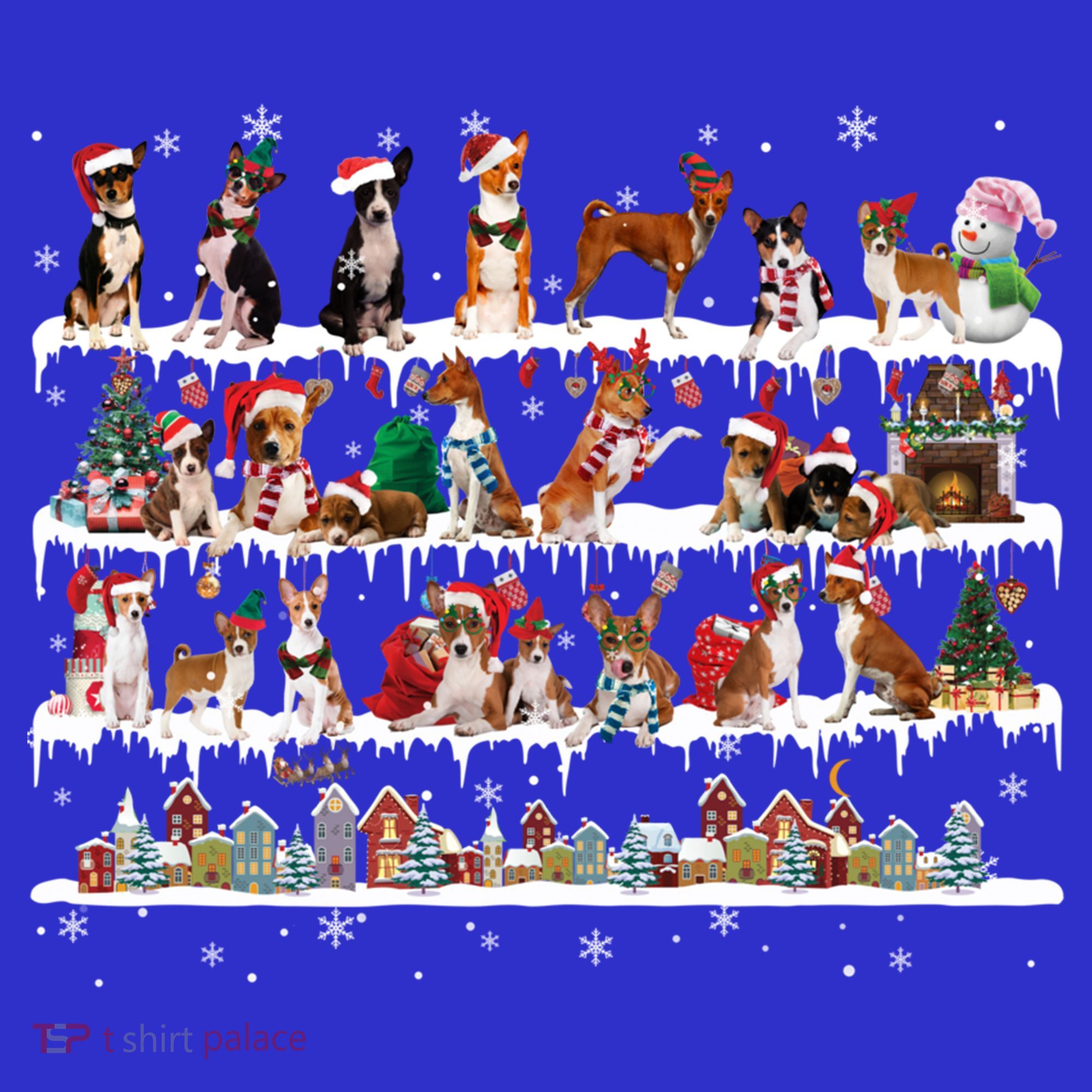 Basenji Christmas Snow Layers Santa Dog Ugly Xmas Gift Women's Tank Top