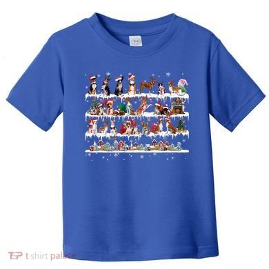 Basenji Christmas Snow Layers Santa Dog Ugly Xmas Gift Toddler T-Shirt