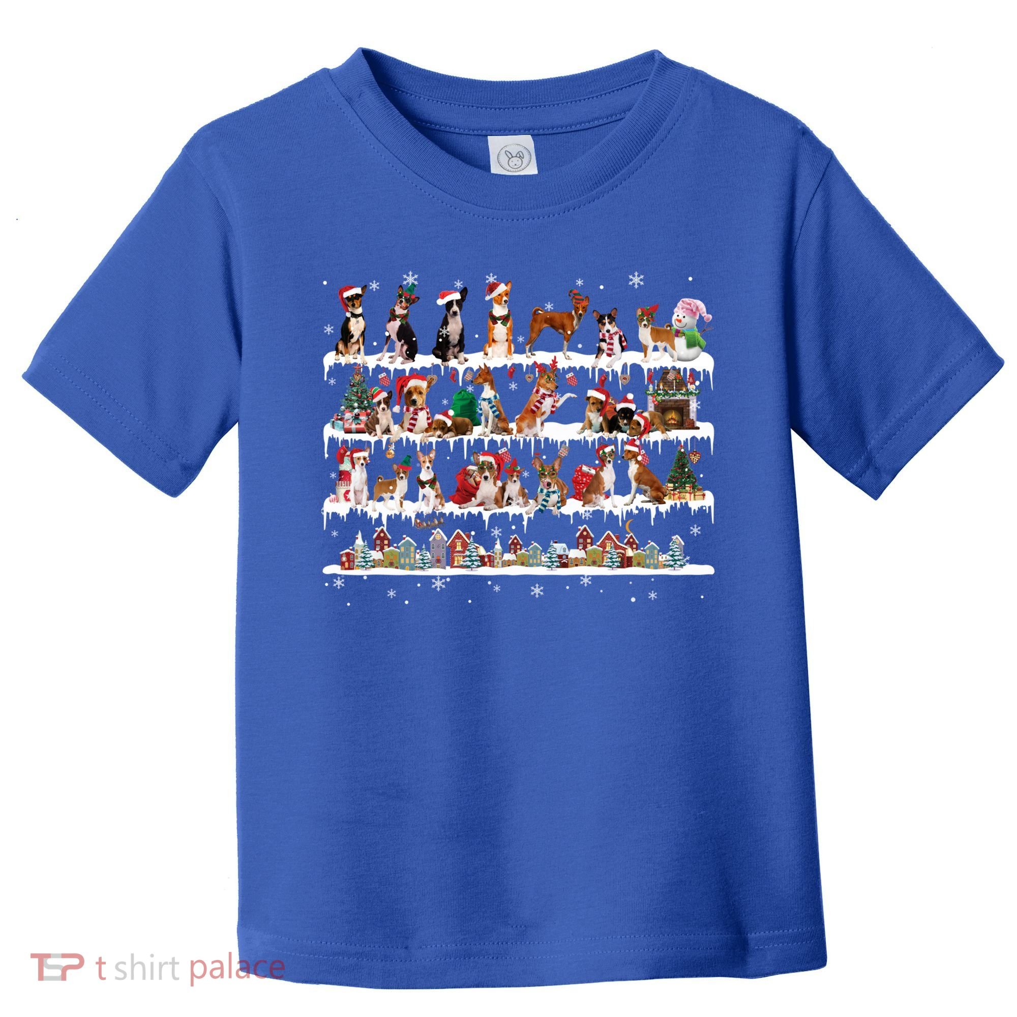 Basenji Christmas Snow Layers Santa Dog Ugly Xmas Gift Toddler T-Shirt