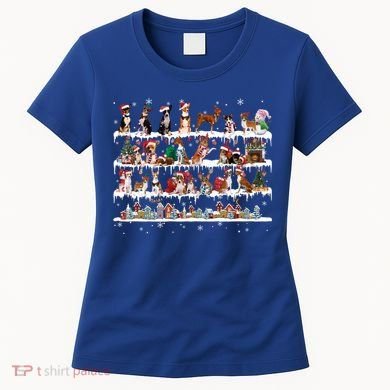 Basenji Christmas Snow Layers Santa Dog Ugly Xmas Gift Women's T-Shirt