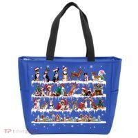 Basenji Christmas Snow Layers Santa Dog Ugly Xmas Gift Tote Bag thumb 0
