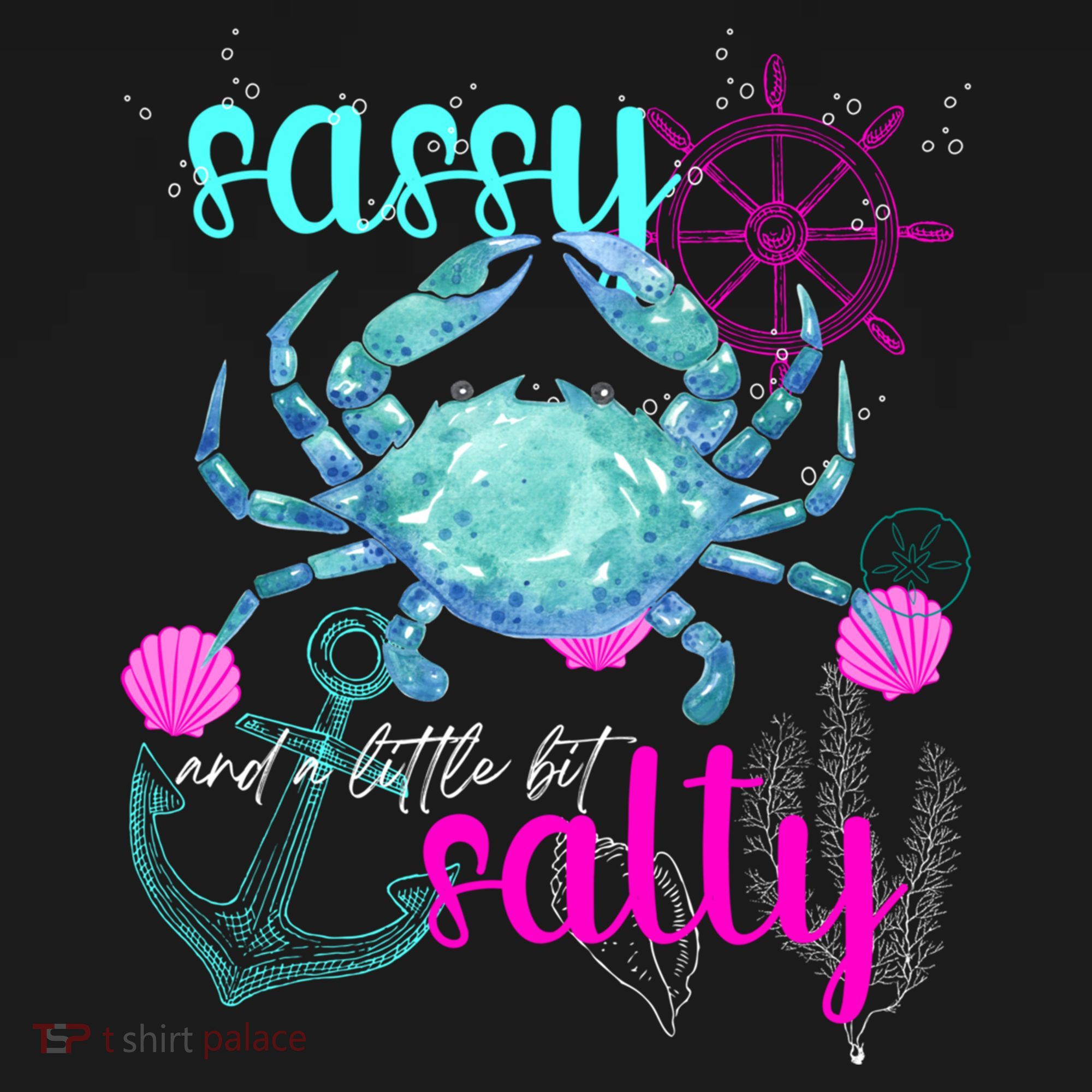 Blue Crab Sassy And Salty Attitude Sweet Southern Prep Gear Gift Backpack