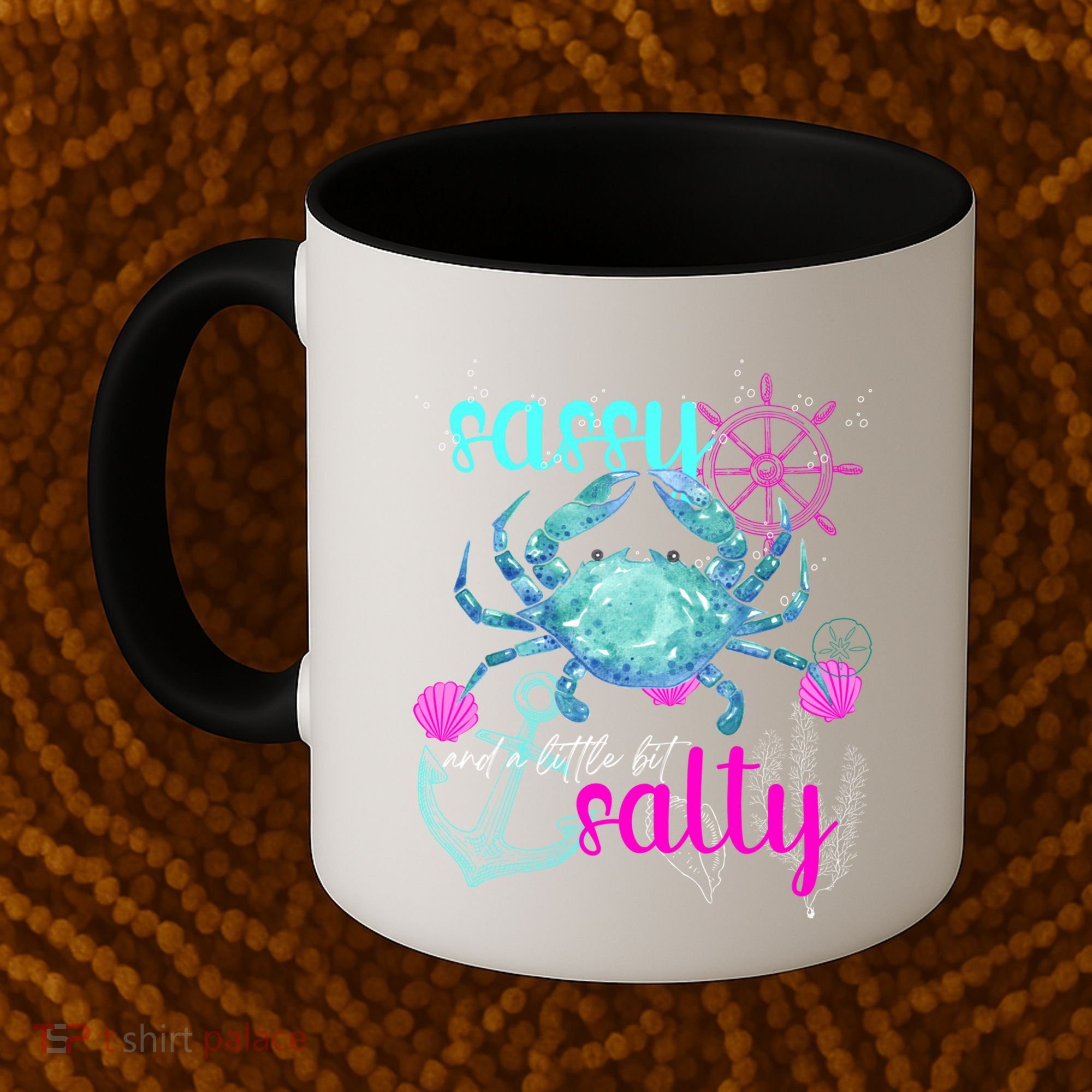 Blue Crab Sassy And Salty Attitude Sweet Southern Prep Gear Gift Coffee Mug