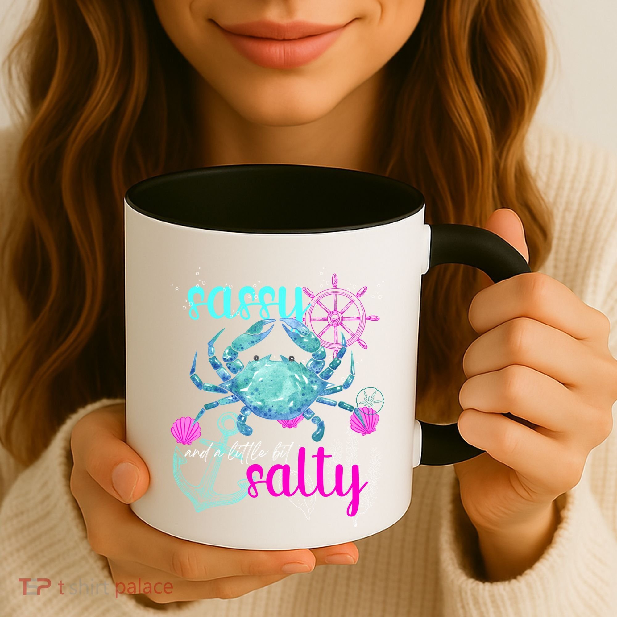 Blue Crab Sassy And Salty Attitude Sweet Southern Prep Gear Gift Coffee Mug