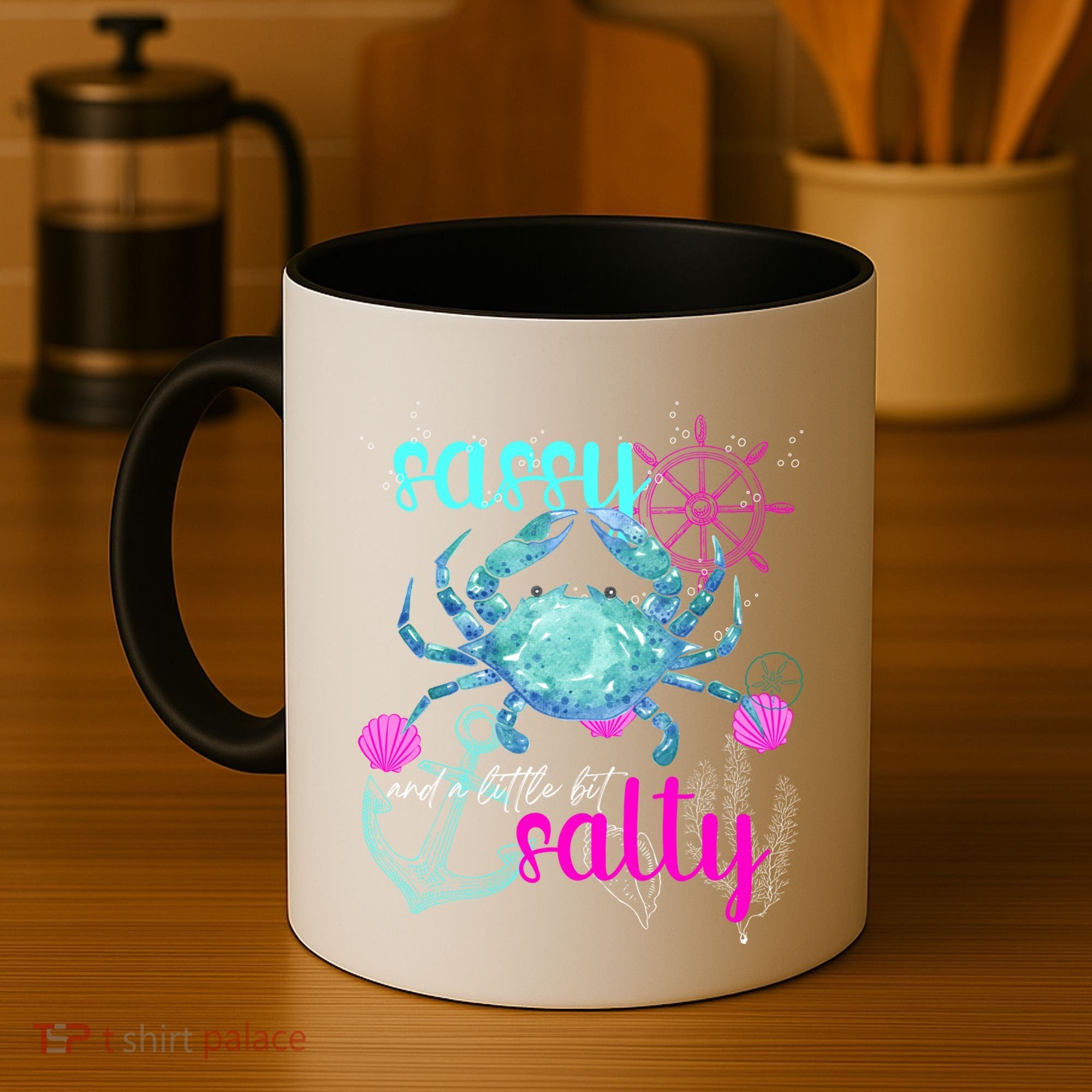 Blue Crab Sassy And Salty Attitude Sweet Southern Prep Gear Gift Coffee Mug