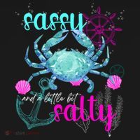 Blue Crab Sassy And Salty Attitude Sweet Southern Prep Gear Gift Women's Hoodie thumb 2