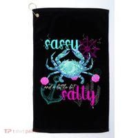 Blue Crab Sassy And Salty Attitude Sweet Southern Prep Gear Gift Golf Towel thumb 0