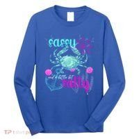 Blue Crab Sassy And Salty Attitude Sweet Southern Prep Gear Gift Long Sleeve Shirt thumb 0