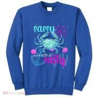 Blue Crab Sassy And Salty Attitude Sweet Southern Prep Gear Gift Sweatshirt thumb 0