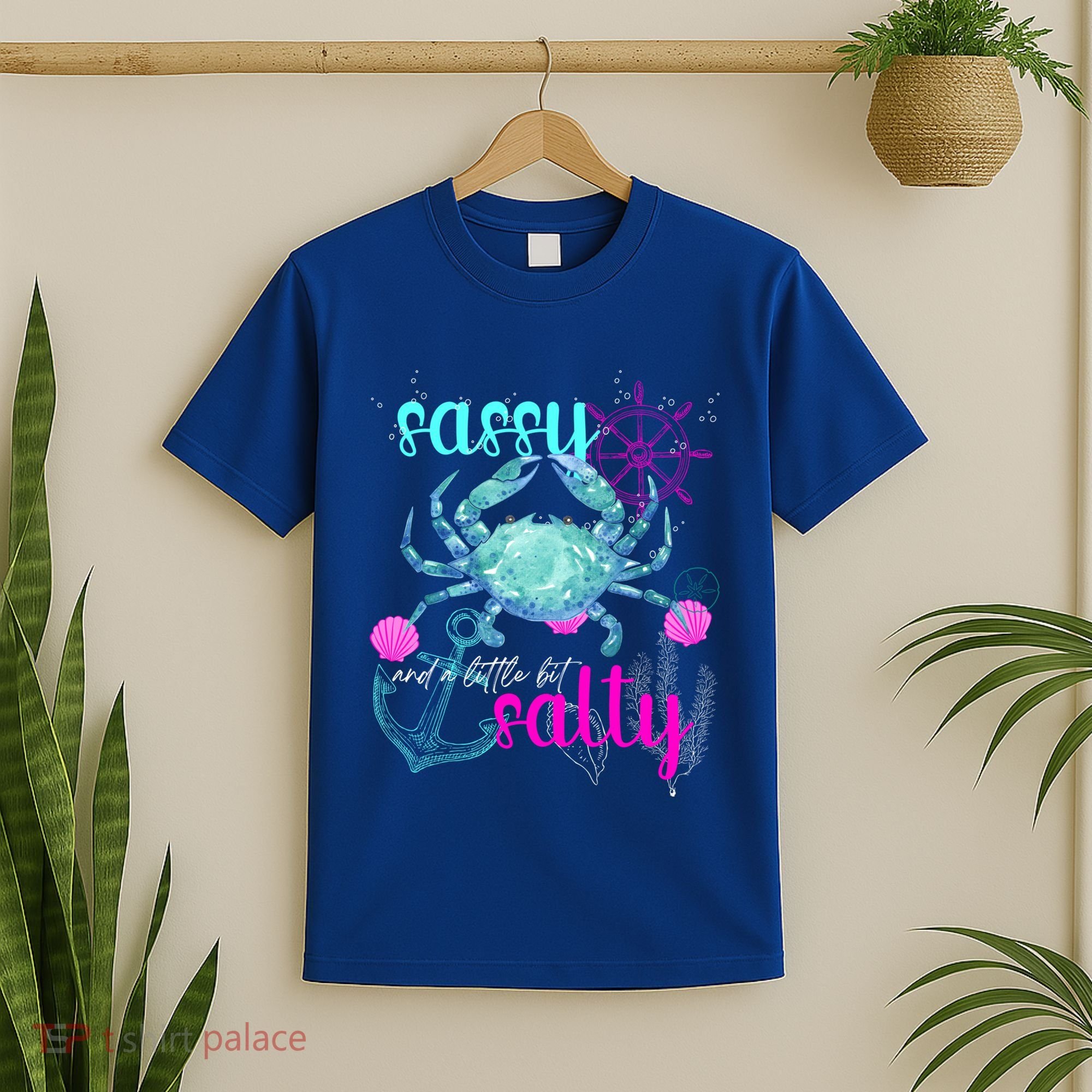 Blue Crab Sassy And Salty Attitude Sweet Southern Prep Gear Gift T-Shirt