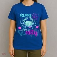 Blue Crab Sassy And Salty Attitude Sweet Southern Prep Gear Gift T-Shirt thumb 4