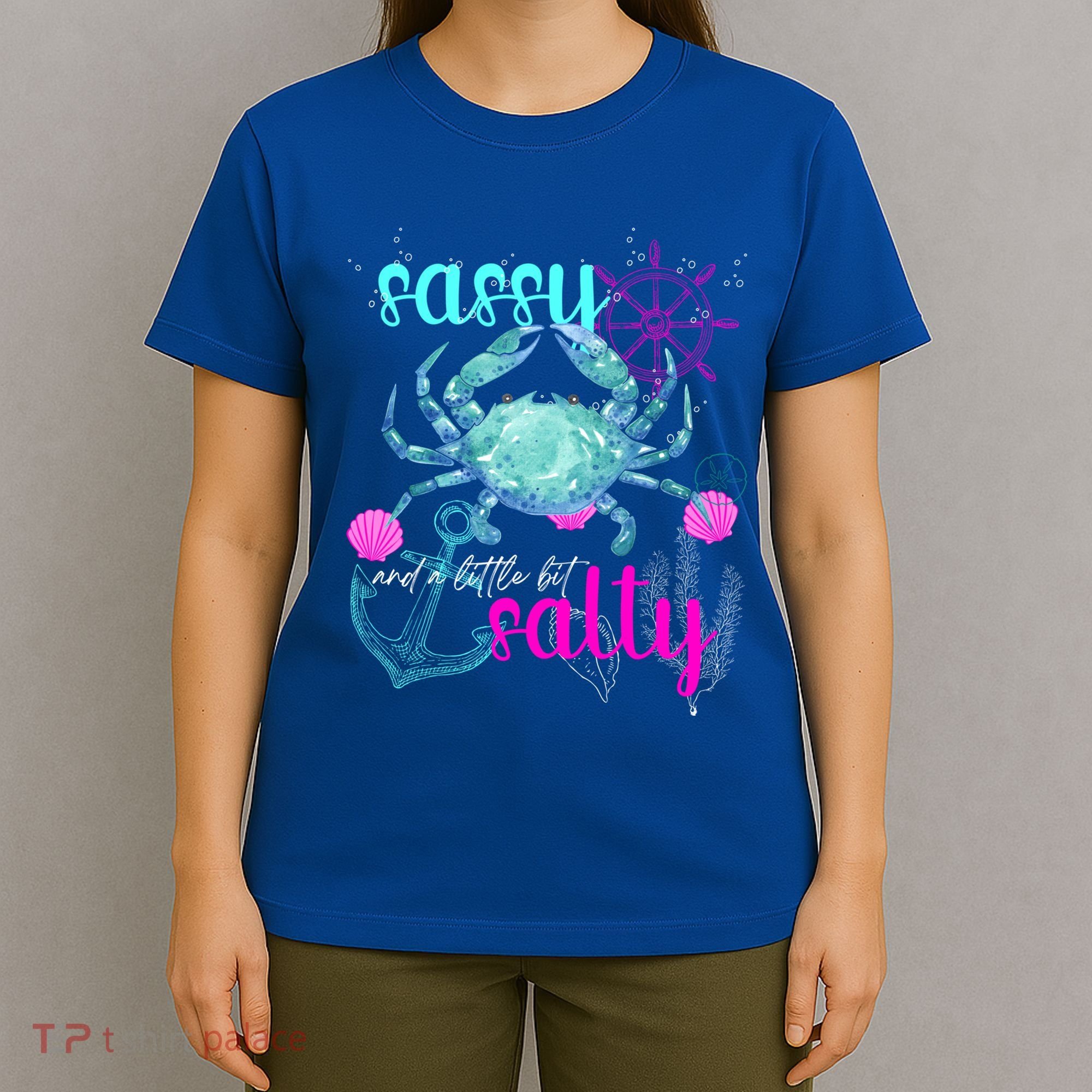 Blue Crab Sassy And Salty Attitude Sweet Southern Prep Gear Gift T-Shirt