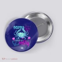 Blue Crab Sassy And Salty Attitude Sweet Southern Prep Gear Gift Button thumb 0
