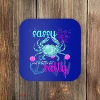 Blue Crab Sassy And Salty Attitude Sweet Southern Prep Gear Gift Coaster thumb 0