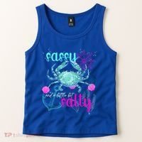 Blue Crab Sassy And Salty Attitude Sweet Southern Prep Gear Gift Tank Top thumb 2