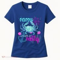 Blue Crab Sassy And Salty Attitude Sweet Southern Prep Gear Gift Women's T-Shirt thumb 0