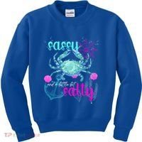 Blue Crab Sassy And Salty Attitude Sweet Southern Prep Gear Gift Kids Sweatshirt thumb 0
