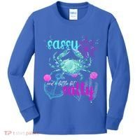 Blue Crab Sassy And Salty Attitude Sweet Southern Prep Gear Gift Kids Long Sleeve Shirt thumb 0