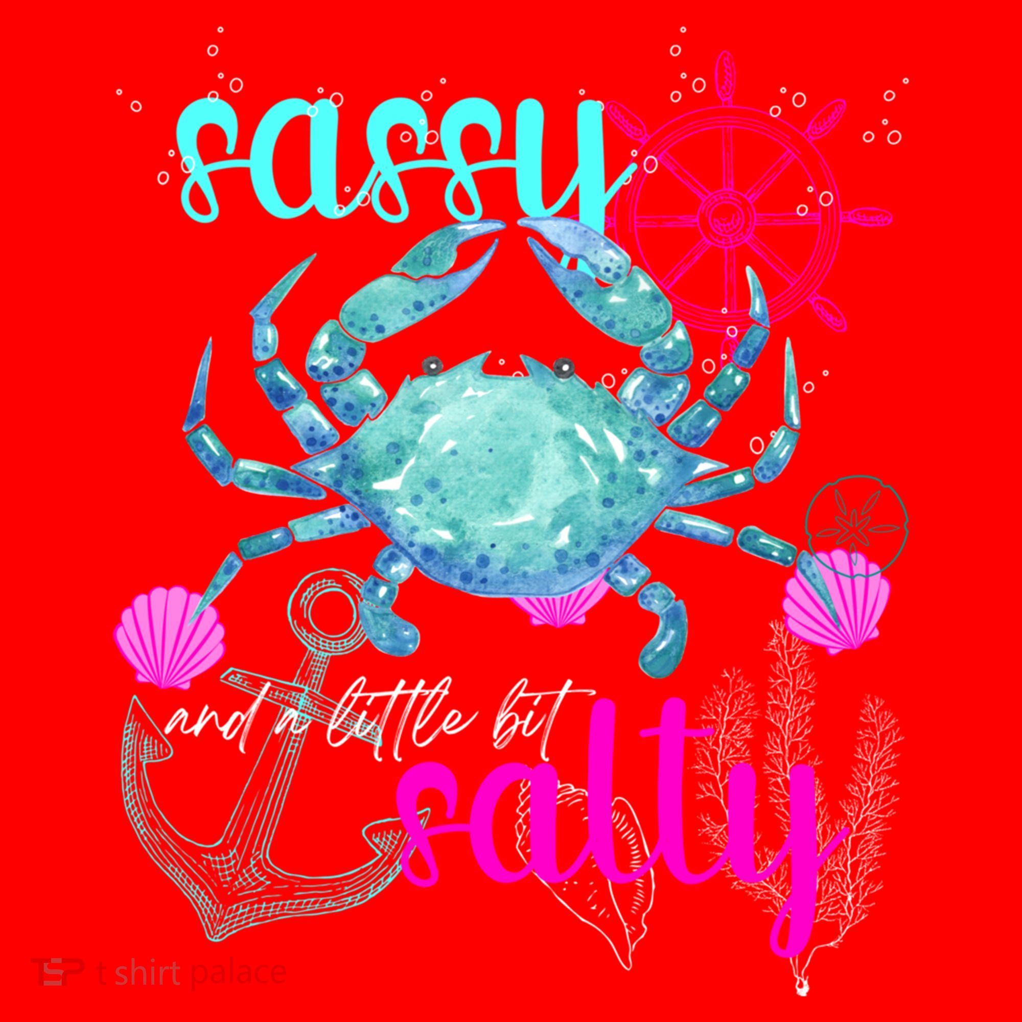 Blue Crab Sassy And Salty Attitude Sweet Southern Prep Gear Gift Santa Hat