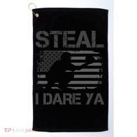 Baseball Catcher Softball Catcher American Flag Golf Towel thumb 0