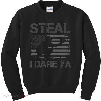 Baseball Catcher Softball Catcher American Flag Kids Sweatshirt