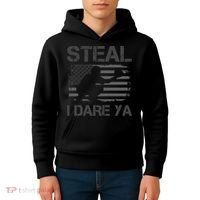 Baseball Catcher Softball Catcher American Flag Kids Hoodie thumb 4