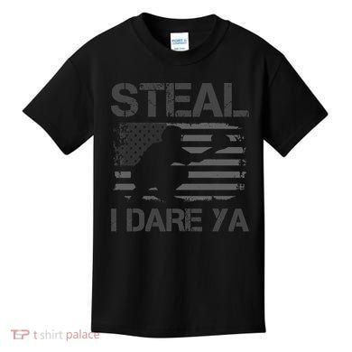 Baseball Catcher Softball Catcher American Flag Kids T-Shirt