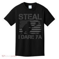 Baseball Catcher Softball Catcher American Flag Kids T-Shirt thumb 0