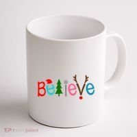 Believe Christmas Spirit Festive Coffee Mug thumb 1