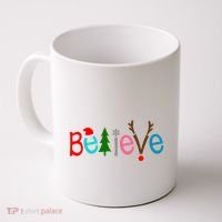 Believe Christmas Spirit Festive Coffee Mug thumb 0