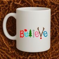 Believe Christmas Spirit Festive Coffee Mug thumb 2