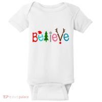 Believe Christmas Spirit Festive Baby Bodysuit thumb 0