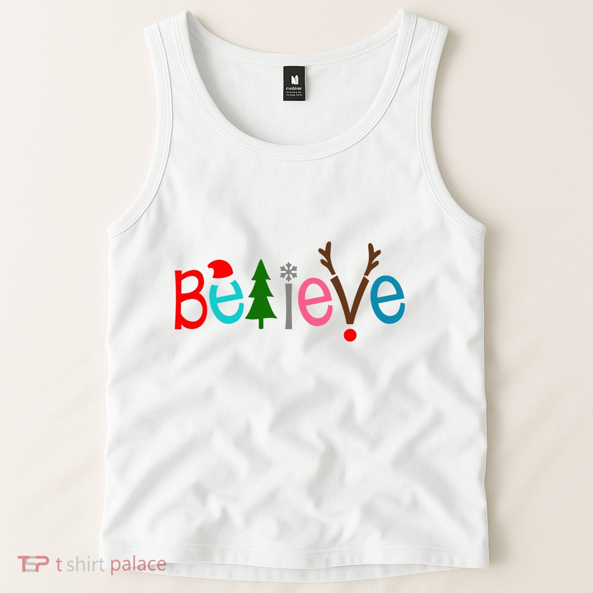 Believe Christmas Spirit Festive Tank Top