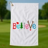 Believe Christmas Spirit Festive Golf Towel thumb 1