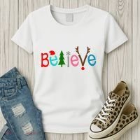 Believe Christmas Spirit Festive Women's T-Shirt thumb 3