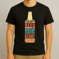 Beer Camping Story Salad Funny Camping Vintage Style T-Shirt thumb 3