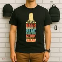 Beer Camping Story Salad Funny Camping Vintage Style T-Shirt thumb 6