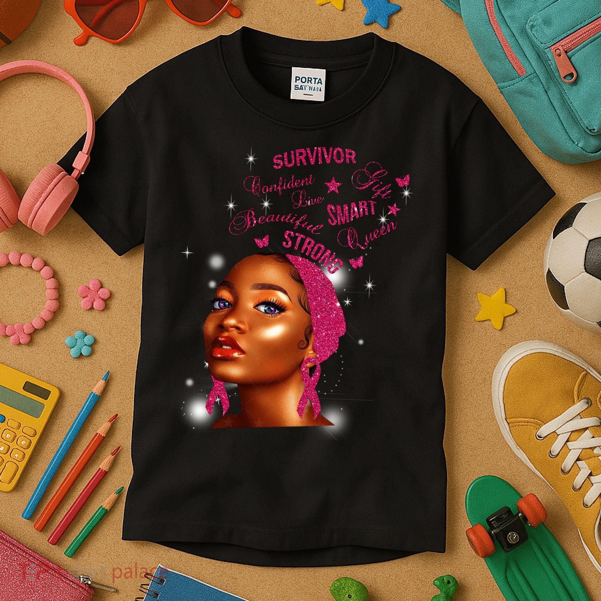 Breast Cancer Survivor Queen Kids T-Shirt