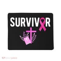 Breast Cancer Survivor Ribbon Faith Cross Christian Mousepad thumb 0