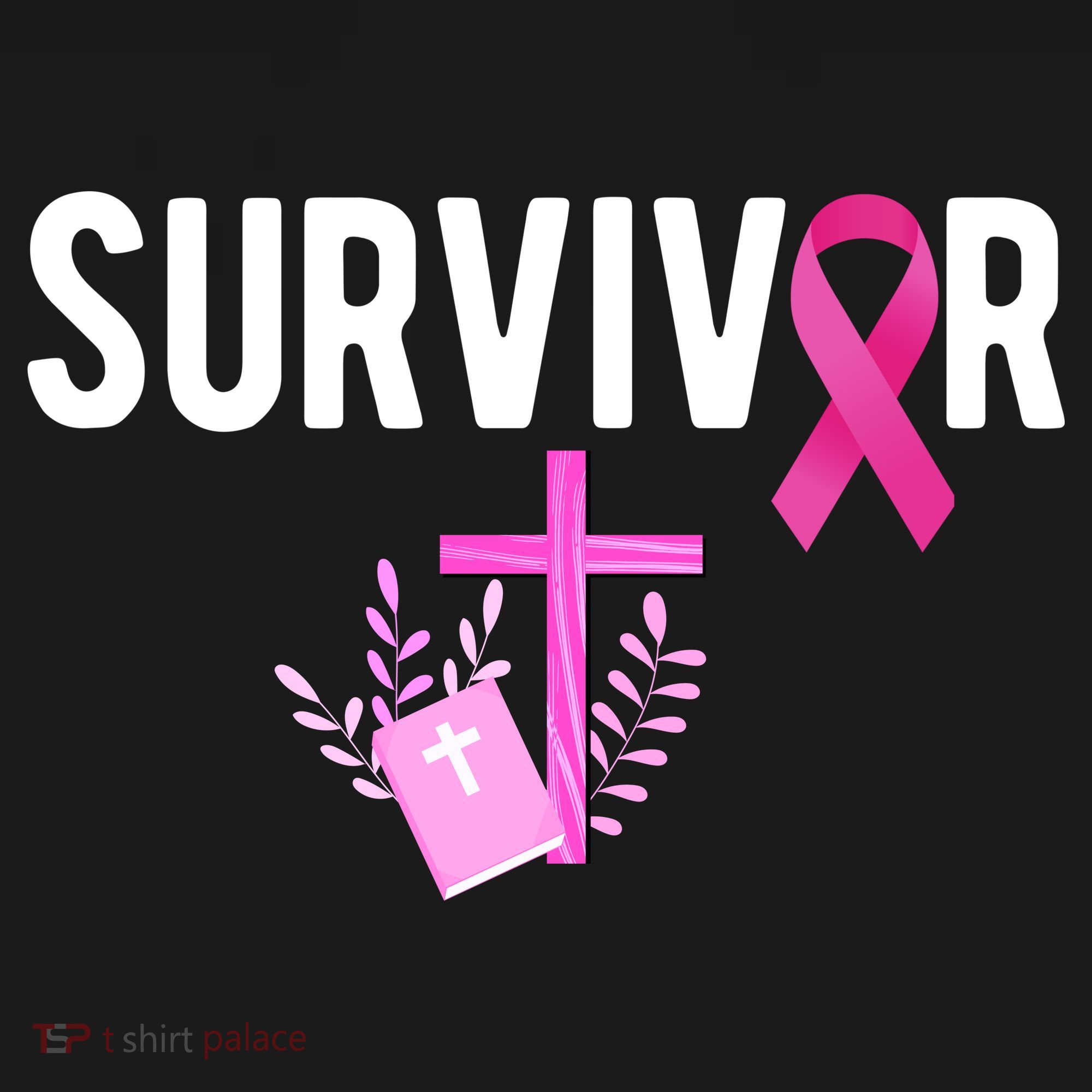 Breast Cancer Survivor Ribbon Faith Cross Christian Women's Tank Top