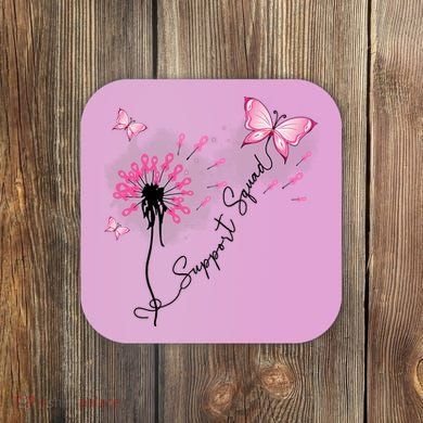 Breast Cancer Support Squad Pink Ribbon Warrior Coaster