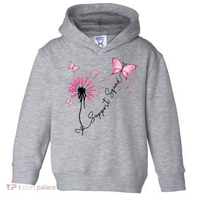 Breast Cancer Support Squad Pink Ribbon Warrior Toddler Hoodie