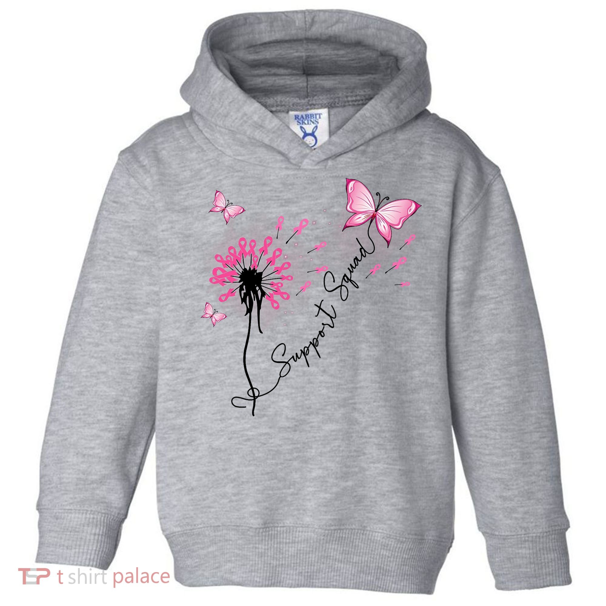 Breast Cancer Support Squad Pink Ribbon Warrior Toddler Hoodie