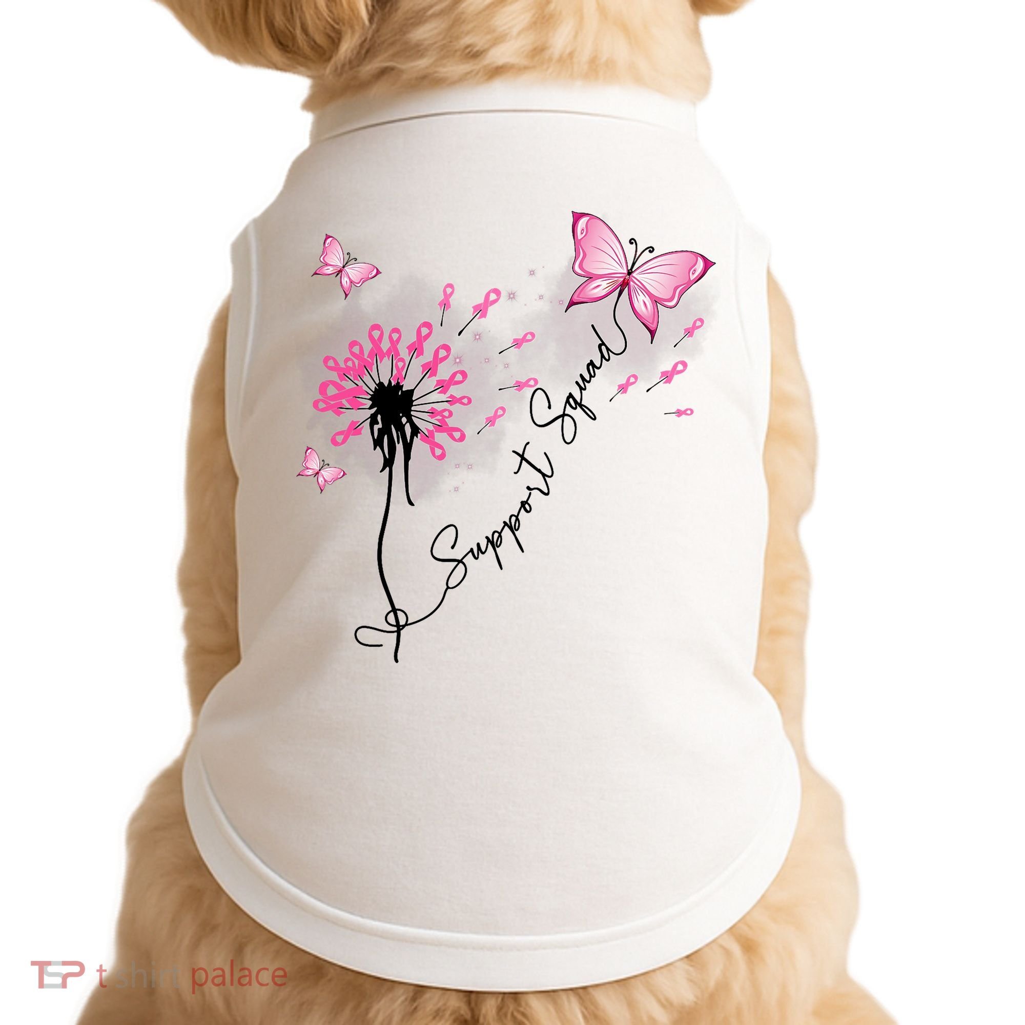 Breast Cancer Support Squad Pink Ribbon Warrior Doggie Tank