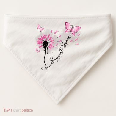 Breast Cancer Support Squad Pink Ribbon Warrior USA-Made Doggie Bandana