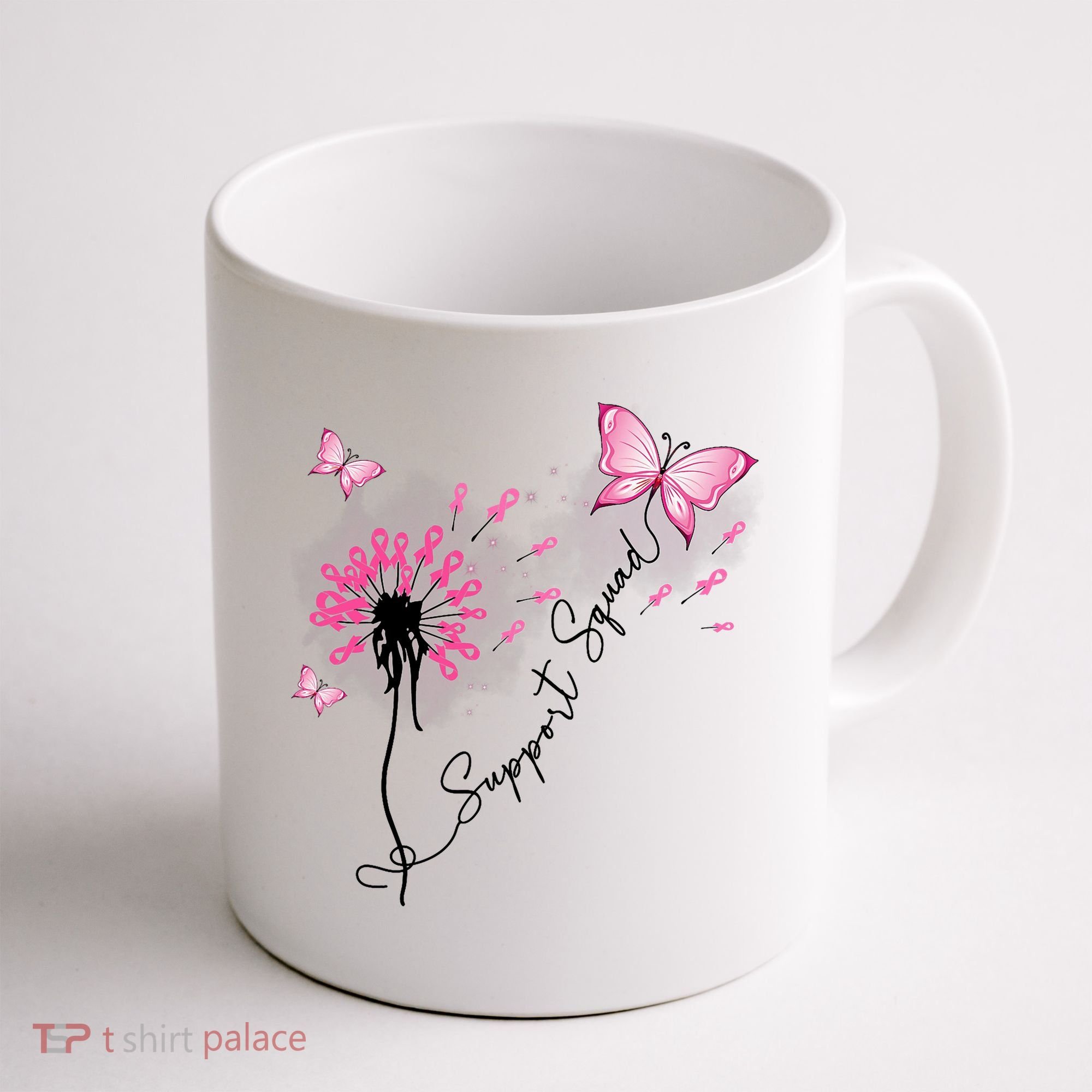 Breast Cancer Support Squad Pink Ribbon Warrior Coffee Mug