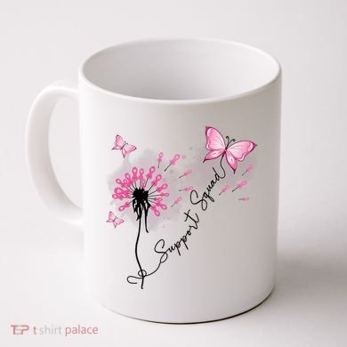 Breast Cancer Support Squad Pink Ribbon Warrior Coffee Mug