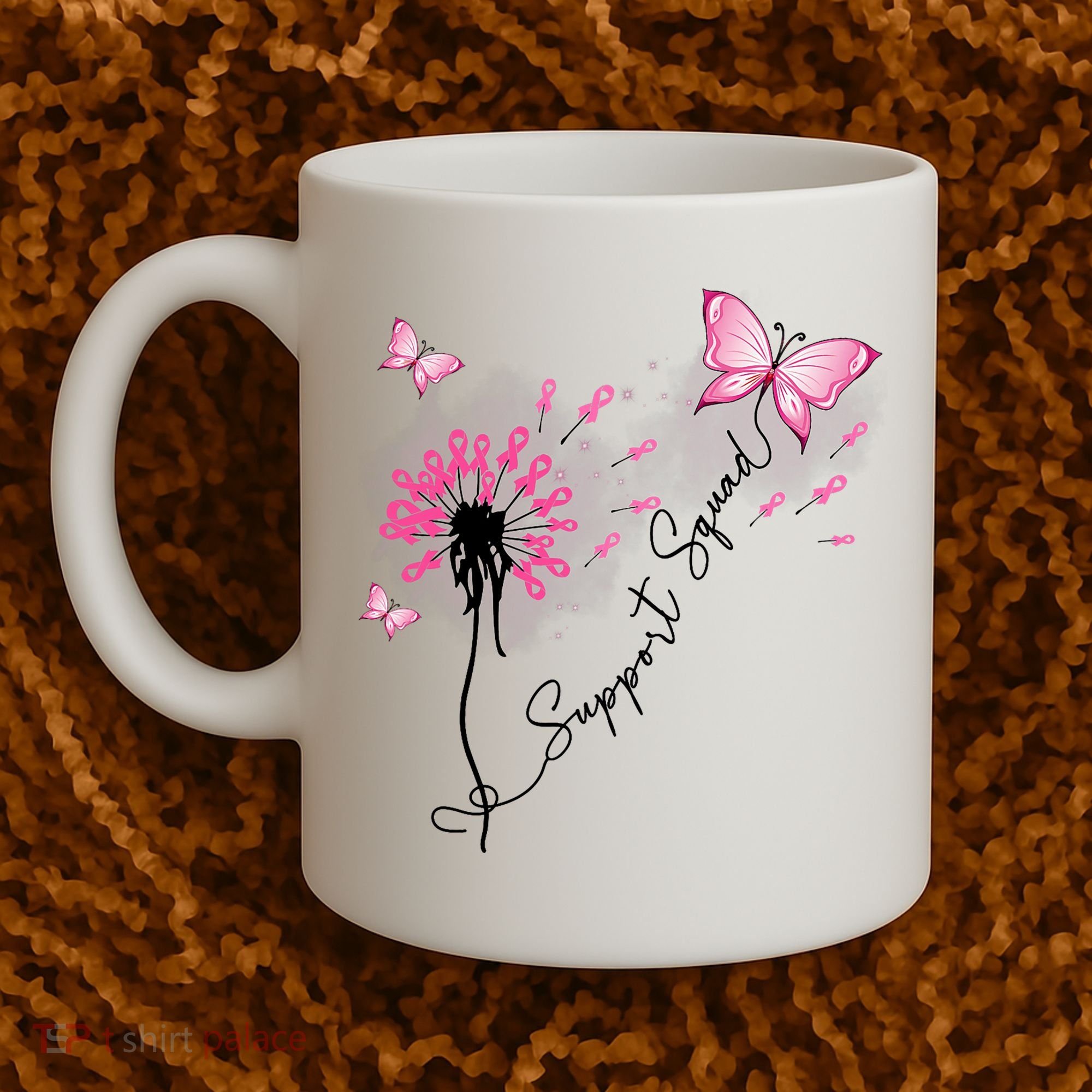 Breast Cancer Support Squad Pink Ribbon Warrior Coffee Mug
