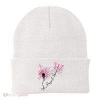 Breast Cancer Support Squad Pink Ribbon Warrior Beanie thumb 0